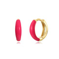 Geometric U-shaped oval curved epoxy earrings in seven colours on silver-plated copper