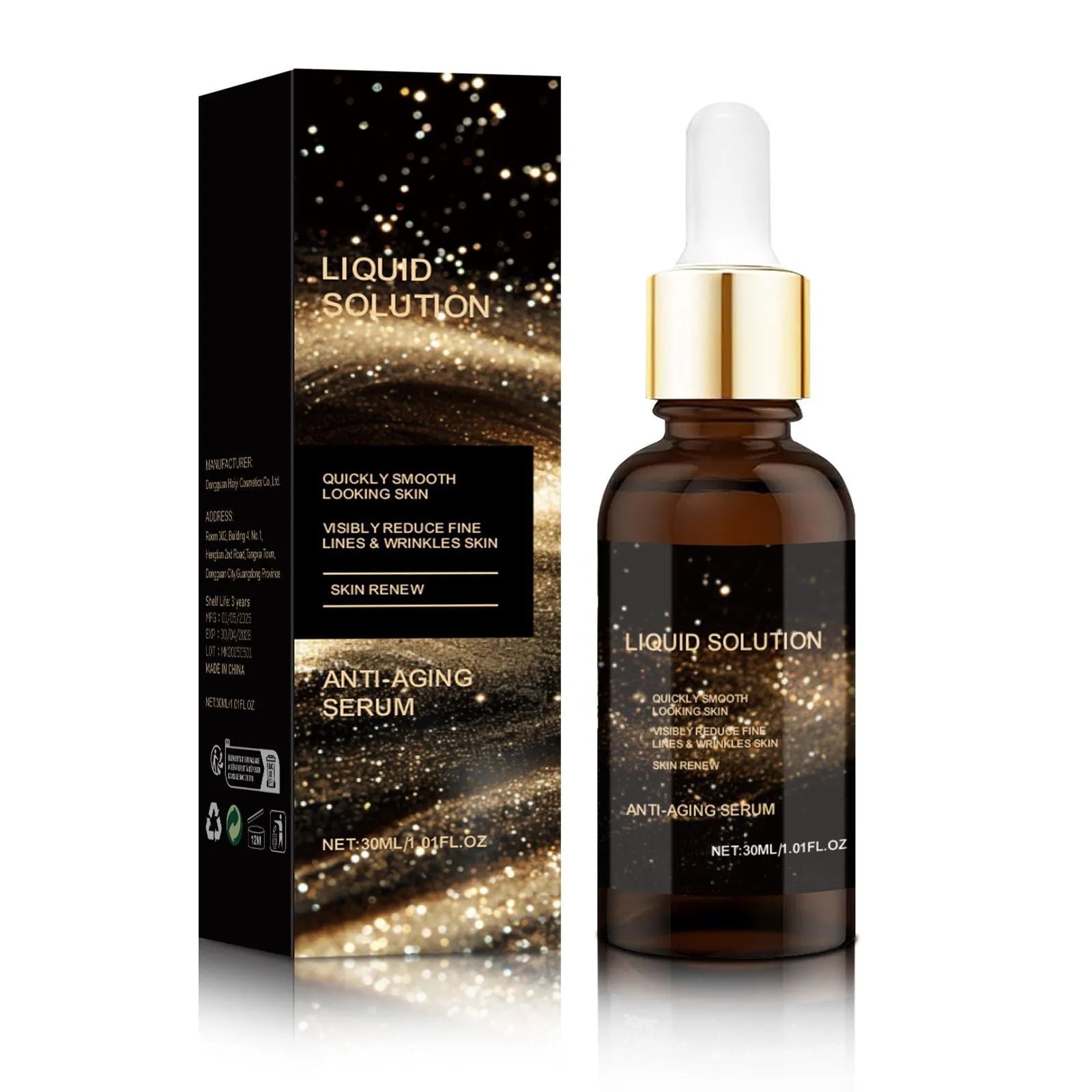 30ml facial moisturising liquid with hyaluronic acid in 9cm bottle