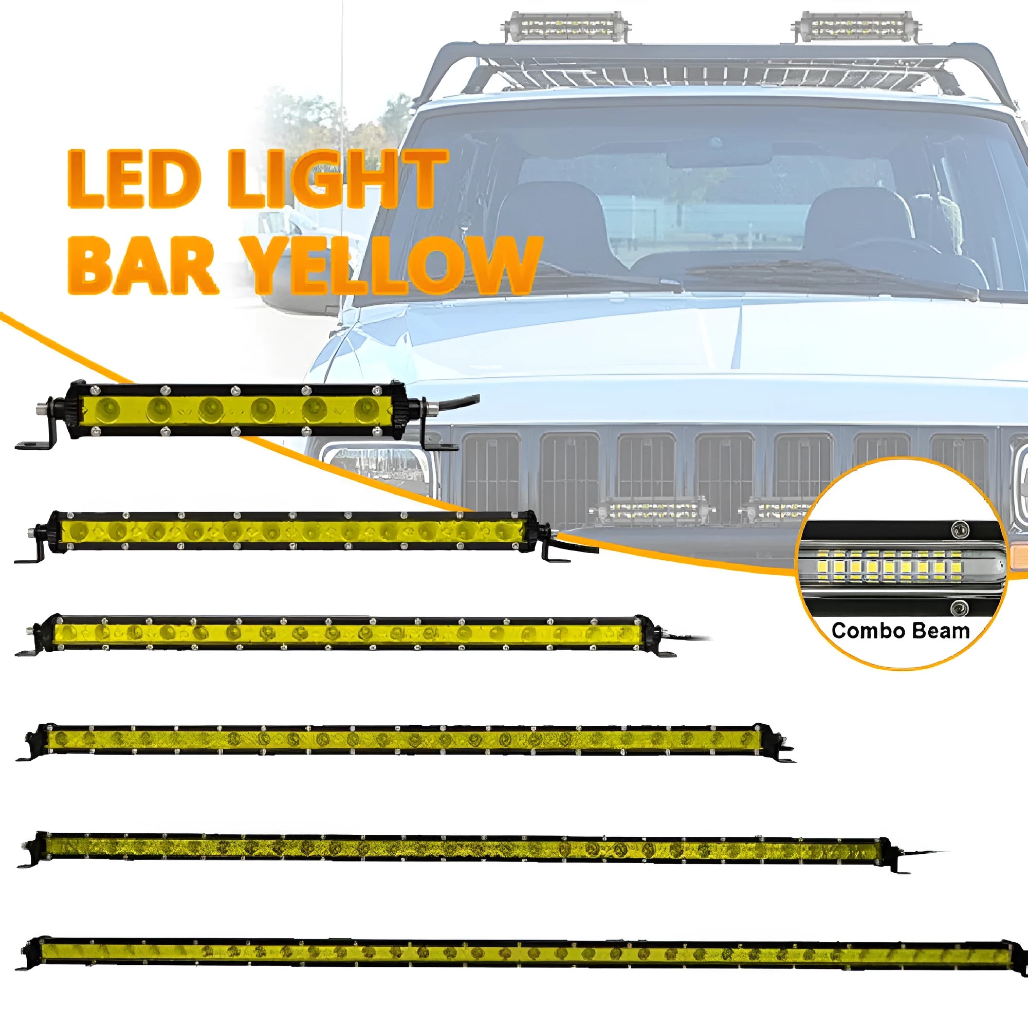 25-inch aluminium single row LED car light bar with mounting brackets