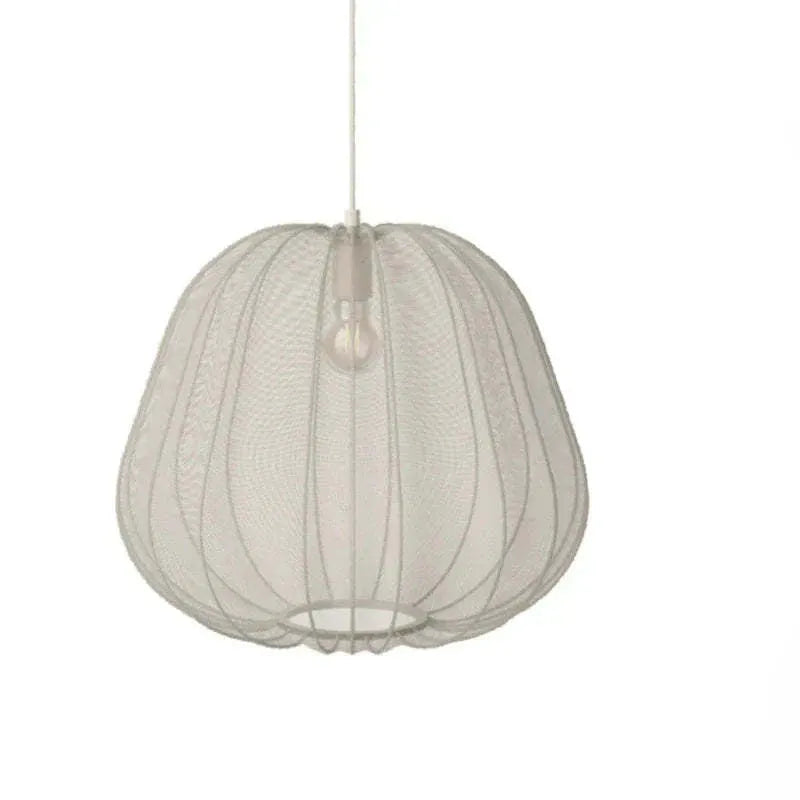 Japanese style pumpkin shaped ceiling lamp with branch type design in white or grey blue colour