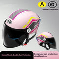 3C certified ABS plastic motorcycle half helmet shown in a light brown double mirror colour variant.
