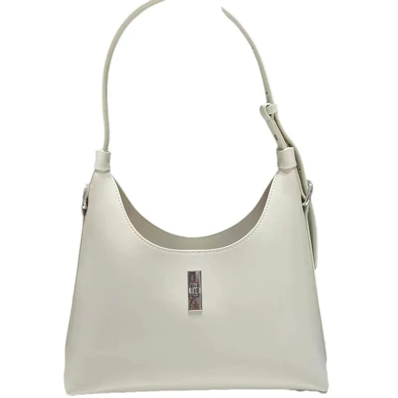 Genuine leather crossbody shoulder bag with sandwich pocket design in dumpling shape