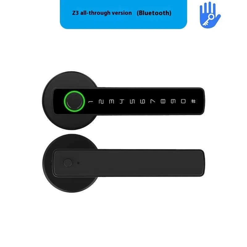 Black spherical card smart door lock for wooden indoor doors with fingerprint and password entry