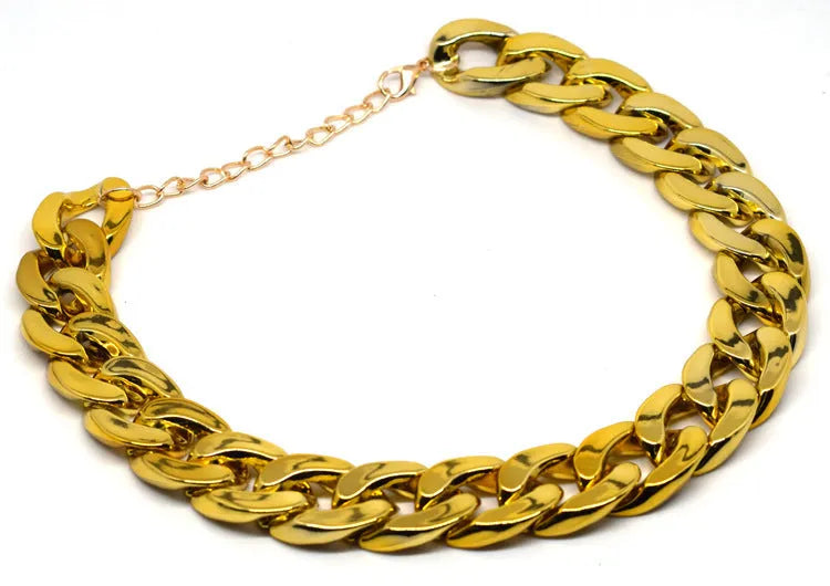 Gold colour twisted chain dog collar for small to medium dogs on a white background.