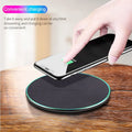 Black Quick Qi wireless charging pad with LED indicator for iPhone 11 and Qi phones
