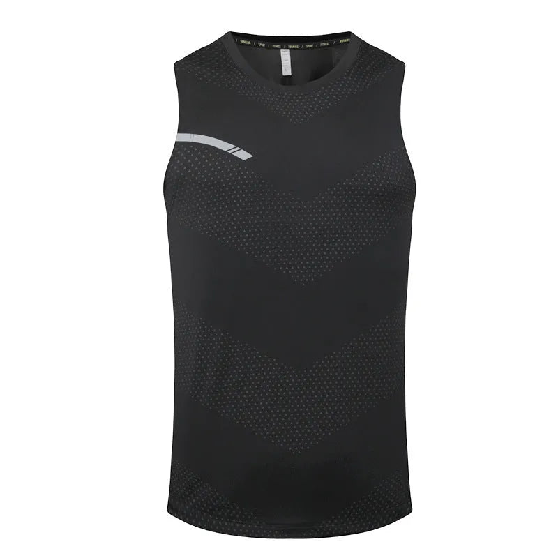 Men's solid colour quick-drying sports top for summer outdoor activities