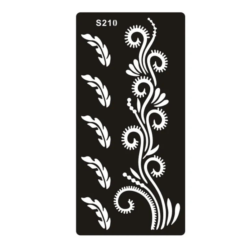 Geometric hollow tattoo template stickers on water transfer paper in multiple colours
