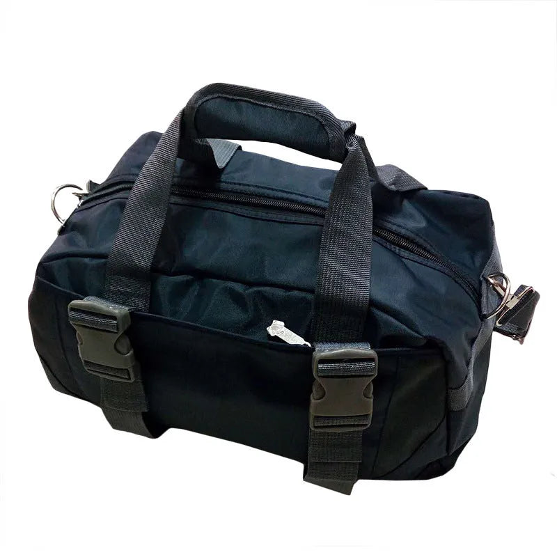 Nylon yoga and gym bag shown in multiple colours including black, blue, green, pink, purple, and red options