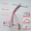 Purple TPR waist slimming belly pedal exercise device with a puller rope.