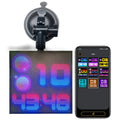 32x32 dot Bluetooth LED car display screen with aluminium frame showing colour animation