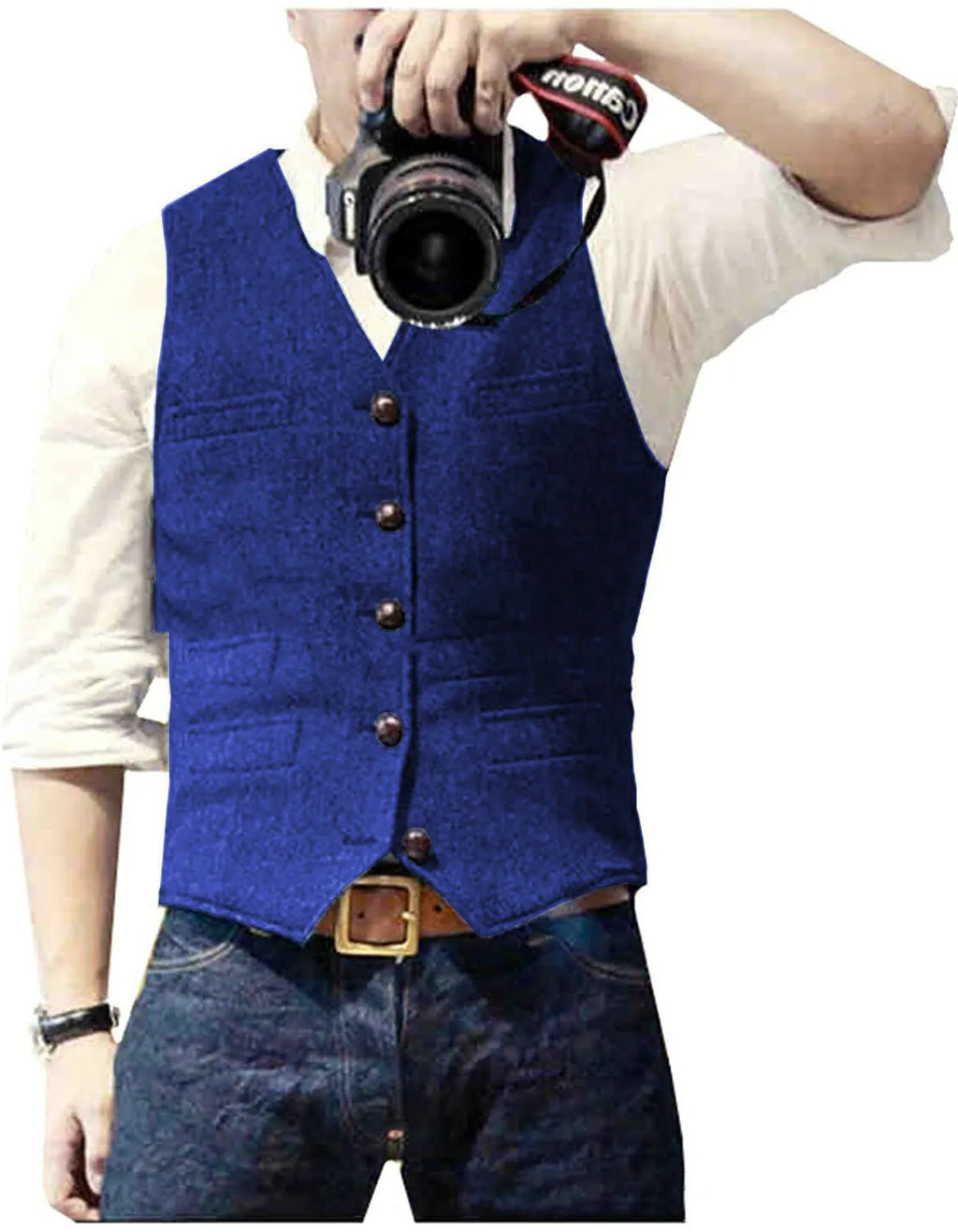 Men's single-breasted V-neck suit vest in grey, black and navy, slim fit, sizes S to 3XL