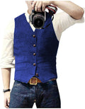 Men's single-breasted V-neck suit vest in grey, black and navy, slim fit, sizes S to 3XL