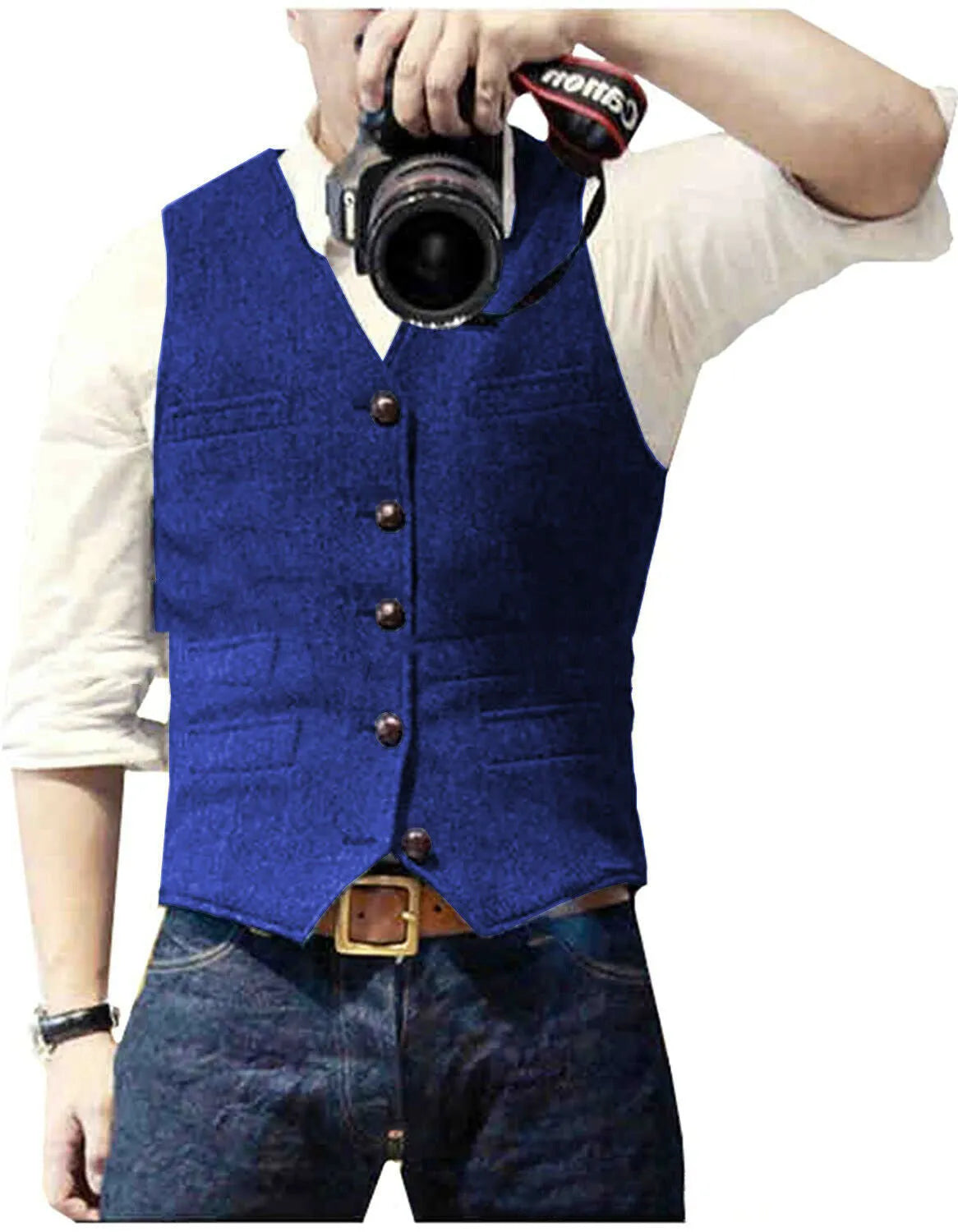 Men's single-breasted V-neck suit vest in grey, black and navy, slim fit, sizes S to 3XL
