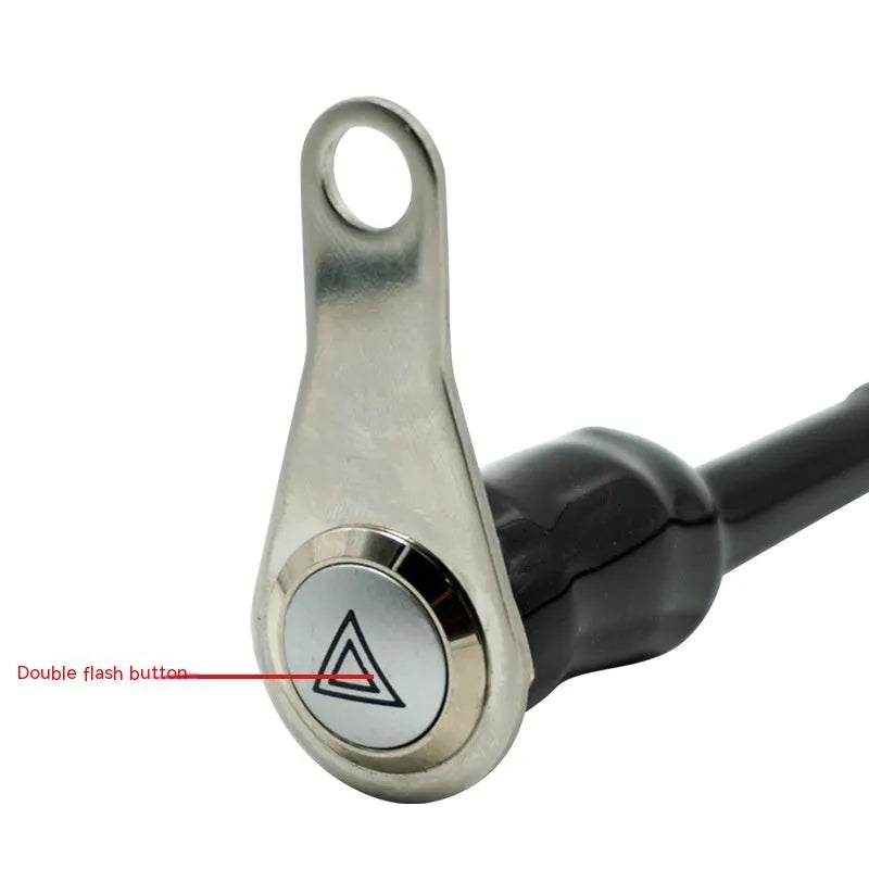 Black stainless steel motorcycle double flash switch with illuminated ring and metal button