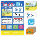 Alphabet learning chart with 156 educational cards arranged on 60x40cm surface