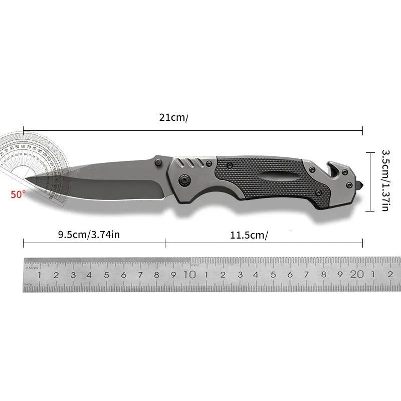 Folding pocket knife with alloy blade showing smooth and textured handle variants