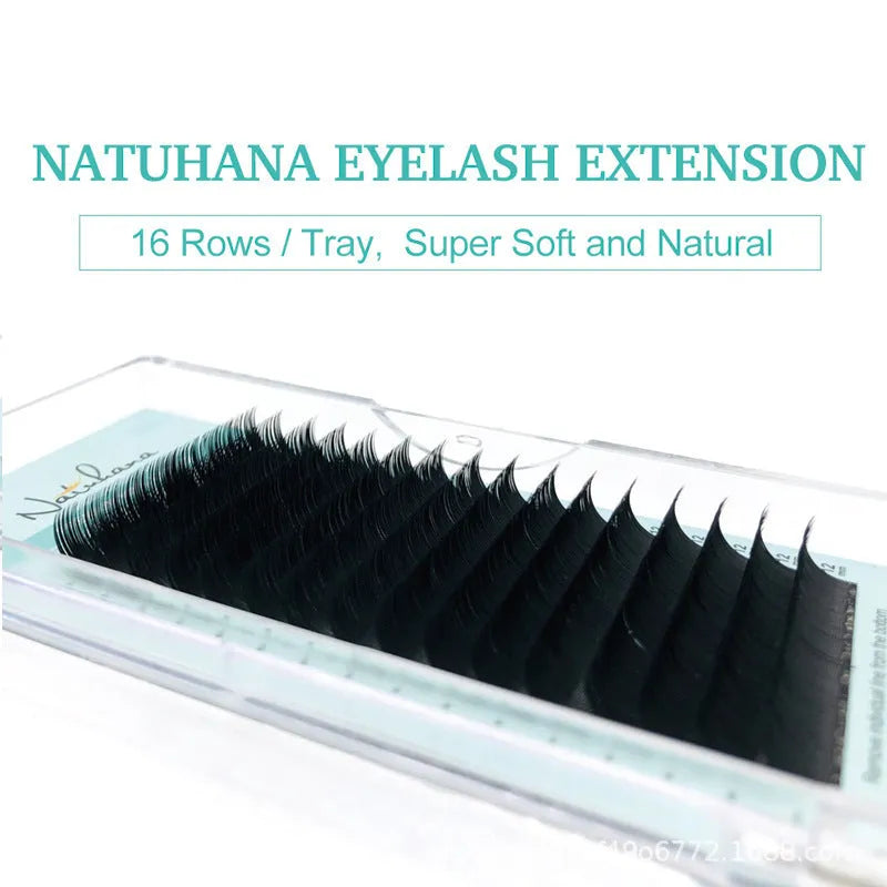 Women's soft velvet false eyelashes showing curl variations from 0.05CC to 0.2CC and length options from 7mm to 15mm