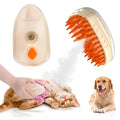 Yellow 4-in-1 cat steam brush with vibration massage and ringworm detector for pet grooming
