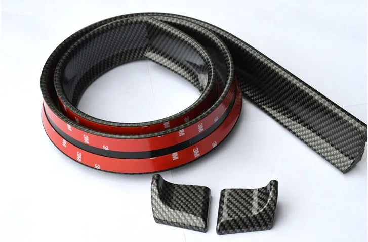 Black PU automobile tail decorative strip 3.2cm x 150cm self-adhesive trim for rear bumper or boot lid