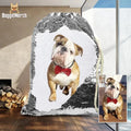 Custom sequins backpack with pet photo print in purple gold or silver with drawstring closure