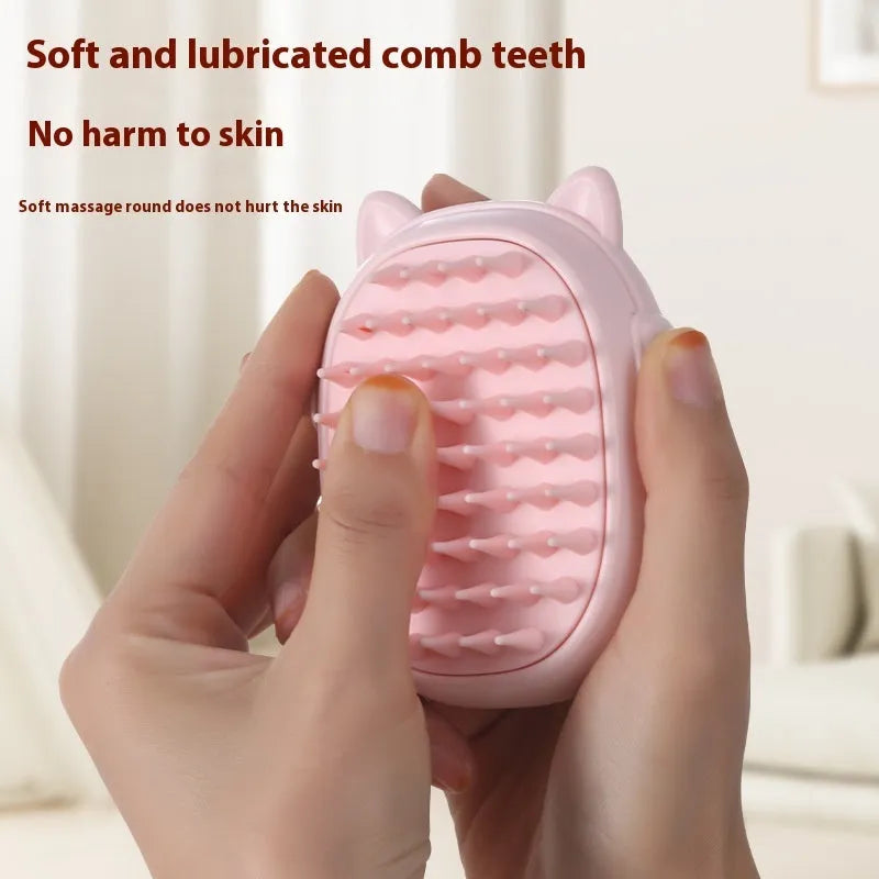 Pink and yellow multifunctional pet comb laser grooming tool for cats and dogs