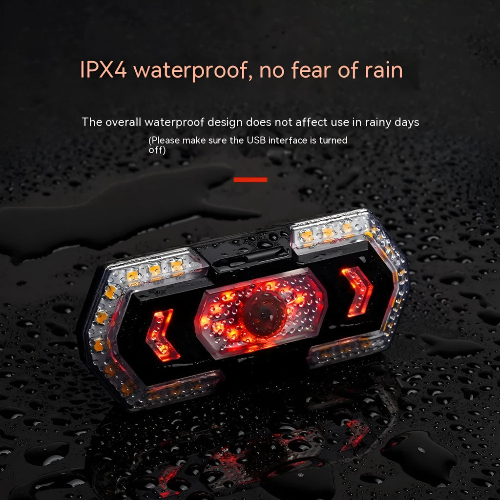 Black wireless remote control car taillight with USB charging port and LED bulbs