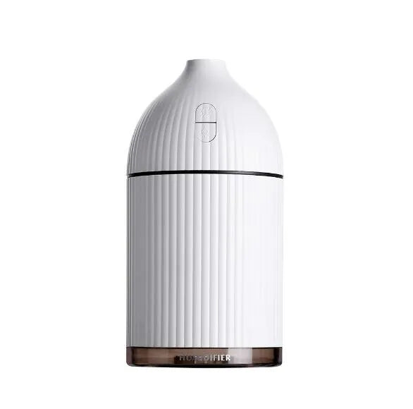 White 300ml ultrasonic aromatherapy diffuser with LED lights and USB cable
