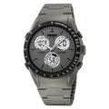 Unisex digital casual watch with camouflage strap and electronic display showing 50m water resistance.
