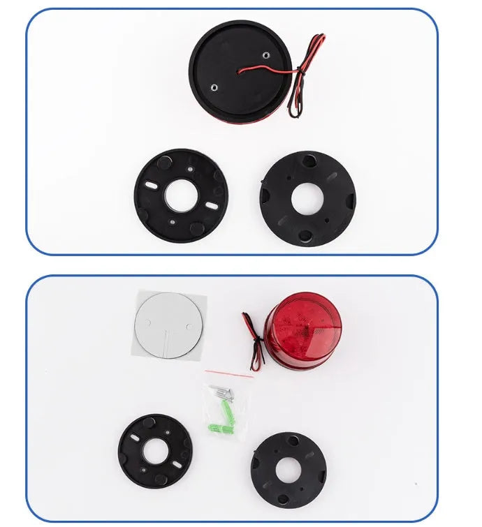 Ji'an Electronics HC-79 compact 24V warning alarm light in red, yellow, blue, or green with strobe and siren.