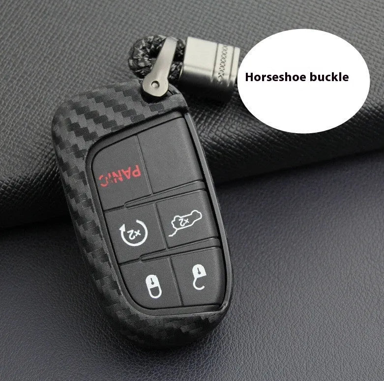 Silicone car key case for Dodge Chrysler Fiat remote keys with buckle closure