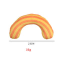 Striped pattern cat pillow toys with noise-making features and built-in catnip in three colour options