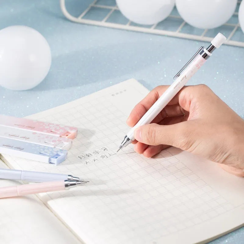 Sakura cartoon design 0.5mm automatic pencil set with three pencils and HB lead refills