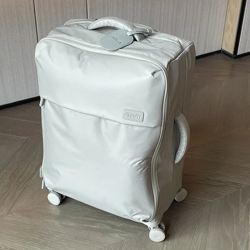 20-inch waterproof Oxford cloth suitcase in bluestone green with universal wheels