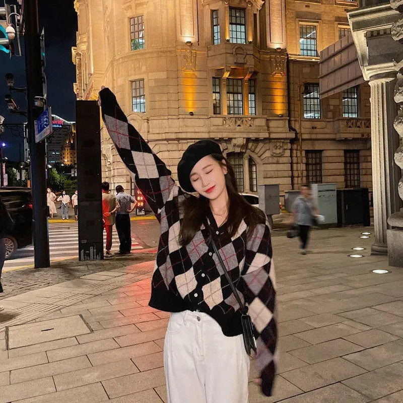 Japanese Korean style casual cardigan in acrylic fabric showing macaron colour options