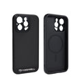 Black compatible phone case for iPhone 13 Pro, 14 Pro and 15 Pro models.