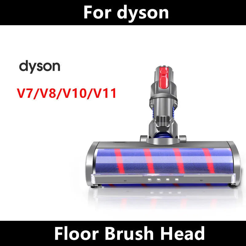 Soft velvet rolling brush floor head accessory for Dyson V7 V8 V10 V11 vacuum cleaners
