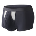 Ice silk double-layer training shorts in various colours showing hole bag design for breathability.