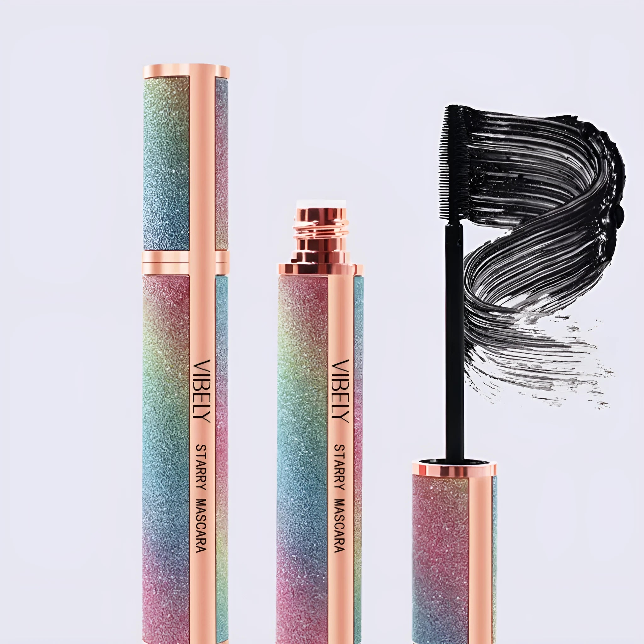 Black waterproof mascara for long thick curling lashes in English packaging