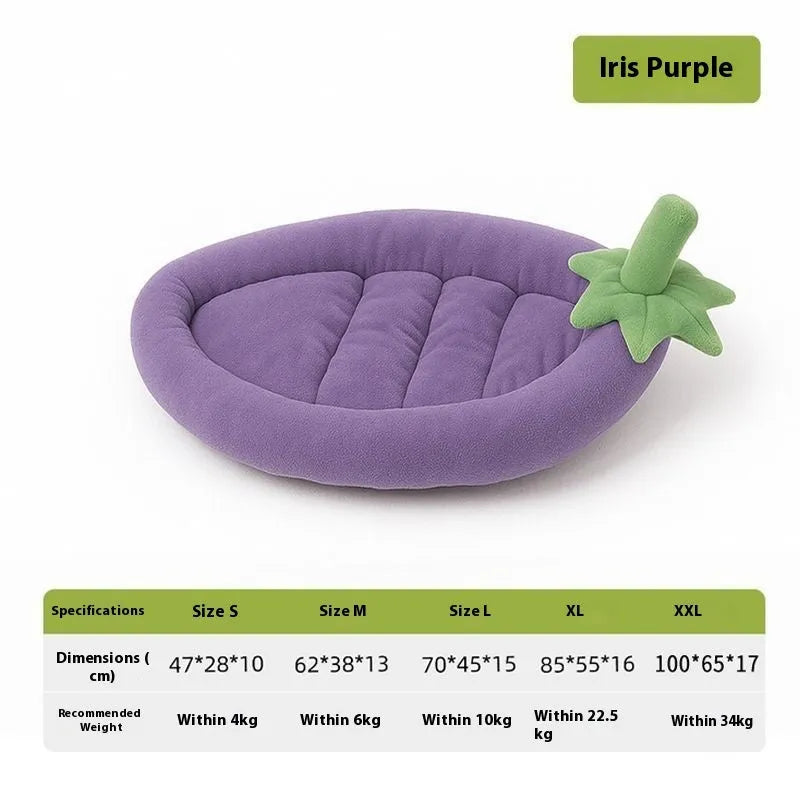 Washable cloth dog mat in brown, available in sizes S, M, L, XL, and XXL