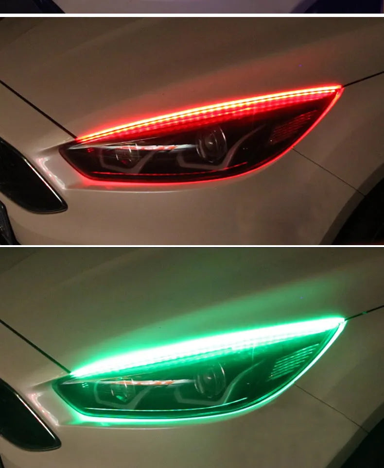 Remote control and LED daytime running light strip for General Motors cars with RGB colour options.