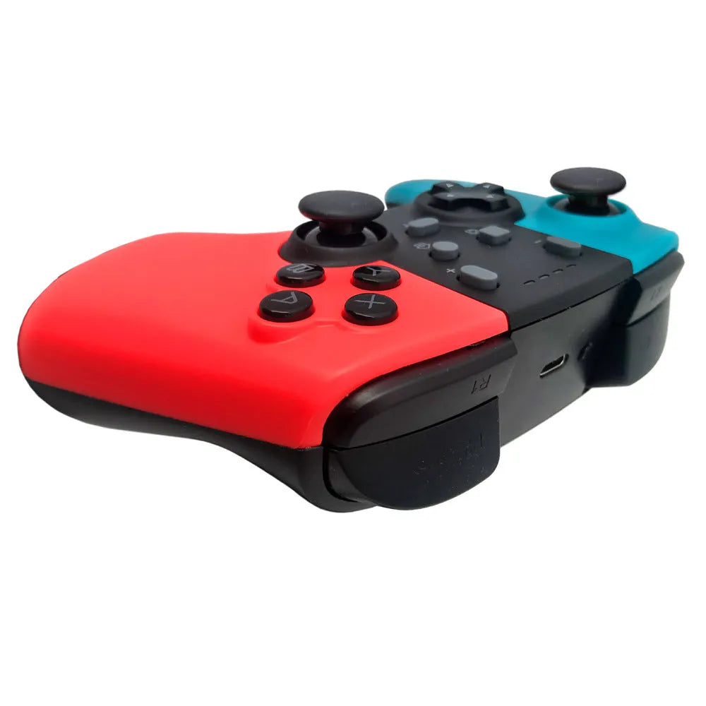 SWH wireless Nintendo Switch game controller with analogue sticks, action buttons and LED indicators