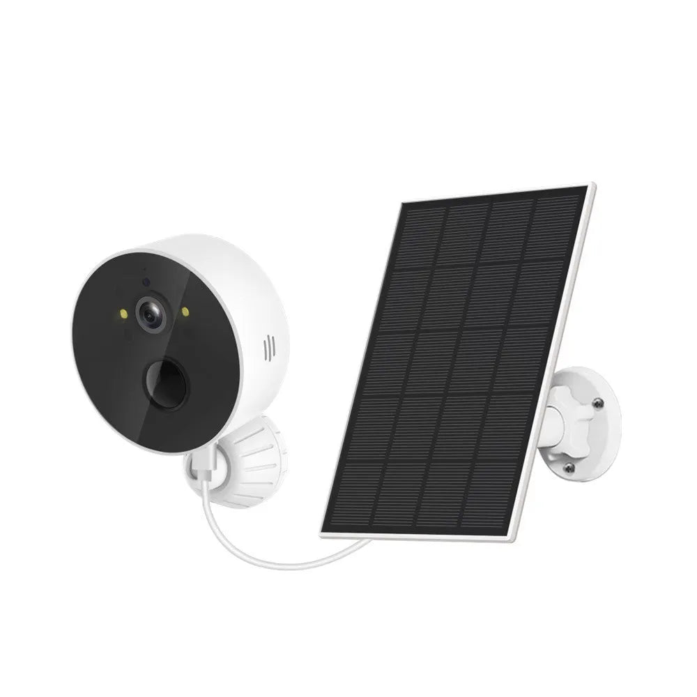 Solar powered outdoor security camera with 1080P resolution and included solar panel