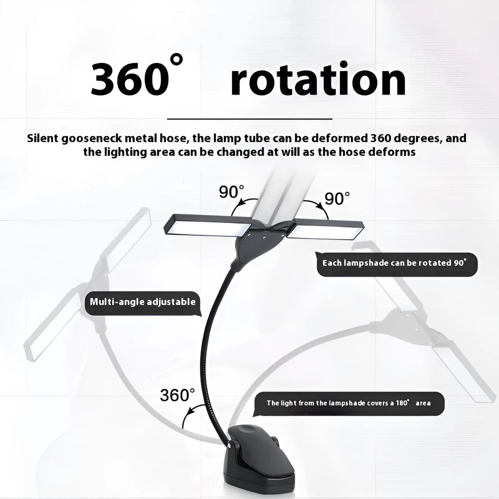 Black music stand lamp with 28 LED lights for instrument practice illumination