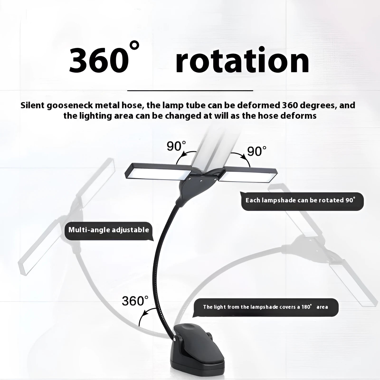 Black music stand lamp with 28 LED lights for instrument practice illumination