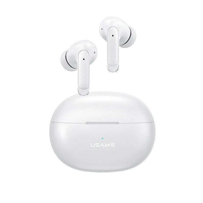 Wireless in-ear sports gaming headset in gradient blue colour with creative design.