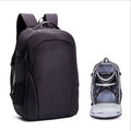 Black waterproof Oxford cloth drone backpack with multiple internal compartments for equipment organisation