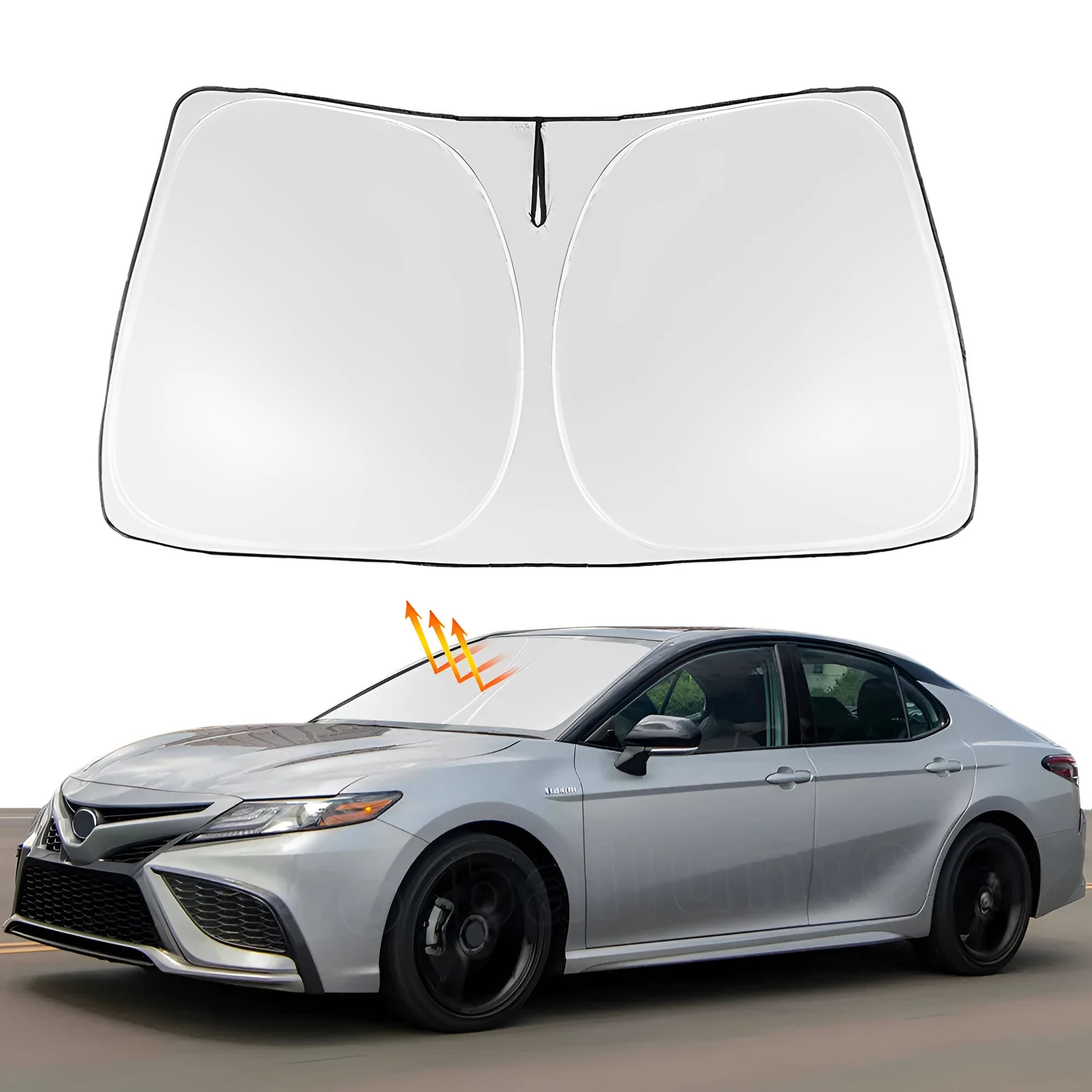 Silver car windshield sunshade for Toyota NOAH XOVY 90 series vehicles with two size options