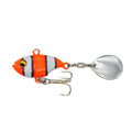 Metal sea fishing iron plate lure with rotating sequins in gold colour pattern