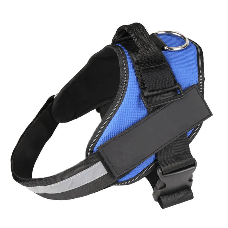 Reflective adjustable nylon no-pull dog harness vest in multiple colours