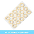 Women's protective toe pads set showing circular, oval and U-shaped designs in PU material for foot comfort